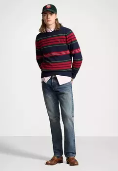 Джемпер STRIPED WOOL CASHMERE SWEATER Polo Ralph Lauren, темно-синий