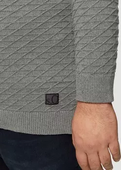 Джемпер STRUKTURIERTER MIT HALF-ZIP s.Oliver, темно-серый