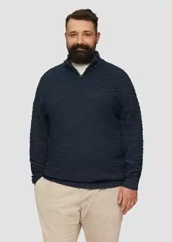 Джемпер STRUKTURIERTER MIT HALF-ZIP s.Oliver, темно-синий