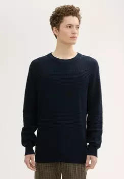 Джемпер STRUKTURIERTER TOM TAILOR DENIM, темно-синий