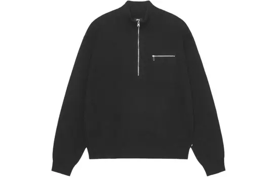 Джемпер Stssy с полумолнией и воротником-стойкой Stussy, слоновая кость