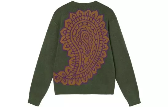 Джемпер Stssy с узором пейсли, выполненный в технике интарсия Stussy, зеленый