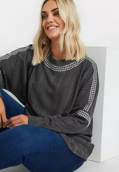 Джемпер STUD EMBELLISHED Yours Clothing, темно-серый