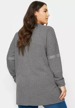 Джемпер STUD NECKLINE EMBELLISHED Yours Clothing, серый