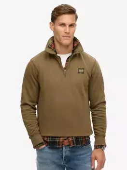 Джемпер Superdry Contrast Stitch Half Zip Polo Neck, темно-зеленый