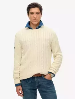 Джемпер Superdry Cotton Classic Cable Knit Crew, кремовый