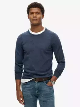 Джемпер Superdry Merino Wool Blend Crew, цвет richest navy