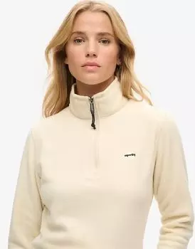 Джемпер Superdry Polar из флиса с застежкой-молнией на половину длины в овсяно-бежевом цвете