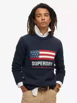 Джемпер Superdry Vintage Athletic Knit, цвет eclipse navy
