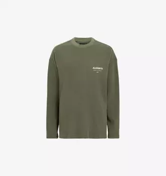 Джемпер свободного кроя из органического хлопка с принтом логотипа Crypt Allsaints, зеленый