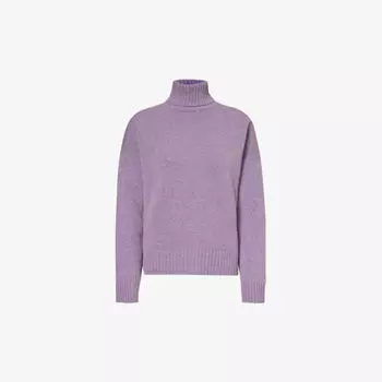 Джемпер свободного кроя из шерсти с высоким воротником Sporty & Rich, цвет eggplant
