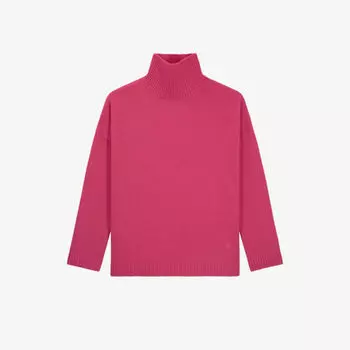 Джемпер свободного кроя из смесового кашемира с высоким воротником The Kooples, цвет fushia