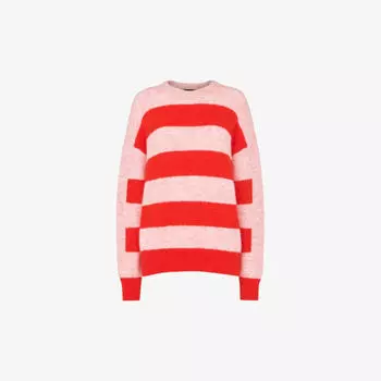 Джемпер свободного кроя из смесового мохера с полосатым узором Whistles, мультиколор