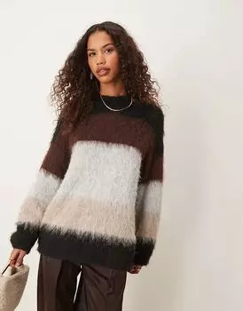 Джемпер свободного кроя с круглым вырезом и полосками ASOS DESIGN
