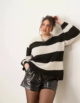 Джемпер свободного кроя с круглым вырезом в полоску ASOS