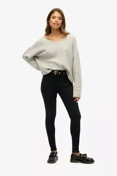 Джемпер свободного кроя с V образным вырезом Superdry, серый