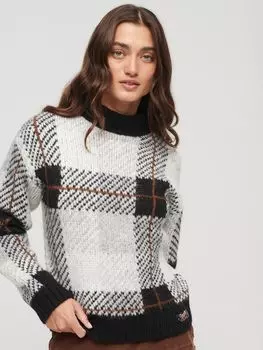 Джемпер свободного кроя в крупную клетку Superdry, мульти