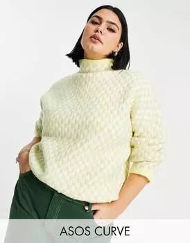 Джемпер свободного кроя в шахматную клетку ASOS DESIGN Curve