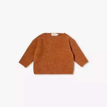 Джемпер свободной вязки из шерсти с орехом пекан 0–12 месяцев Organic Zoo, цвет pecan