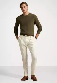 Джемпер TEXTURED COTTON CREWNECK SWEATER Polo Ralph Lauren, оливковый