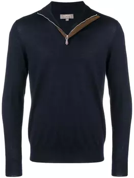 Джемпер The Regent с короткой молнией N.Peal, синий