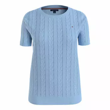 Джемпер Tommy Hilfiger Short-sleeve Cable Knit, голубой