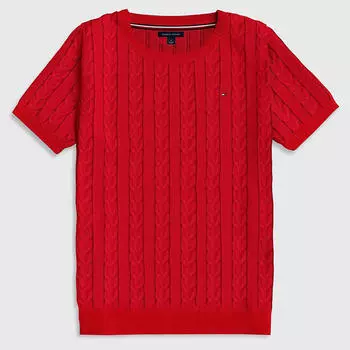 Джемпер Tommy Hilfiger Short-sleeve Cable Knit, красный