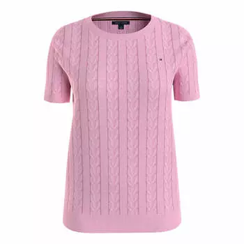 Джемпер Tommy Hilfiger Short-sleeve Cable Knit, розовый