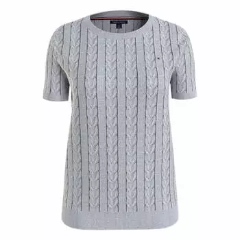 Джемпер Tommy Hilfiger Short-sleeve Cable Knit, светло-серый