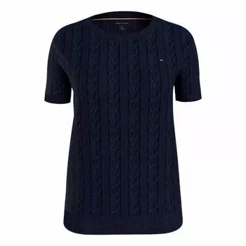Джемпер Tommy Hilfiger Short-sleeve Cable Knit, темно-синий