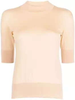 Джемпер тонкой вязки с короткими рукавами Jil Sander, оранжевый