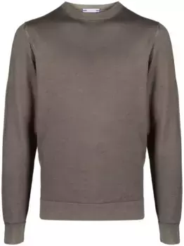 Джемпер тонкой вязки с нашивкой-логотипом JACOB COHEN, коричневый