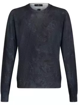 Джемпер тонкой вязки с узором пейсли ETRO, синий