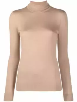 Джемпер тонкой вязки с высоким воротником Lauren Ralph Lauren, коричневый