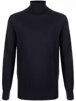 Джемпер тонкой вязки с высоким воротником N.Peal, синий