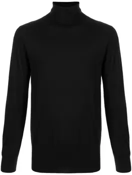 Джемпер тонкой вязки с высоким воротником N.Peal, черный