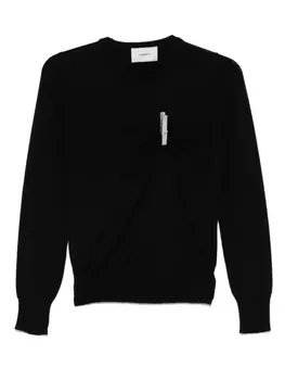 Джемпер тонкой вязки с застежкой-зажимом Coperni, черный