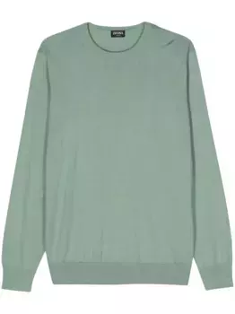 Джемпер тонкой вязки Zegna, зеленый