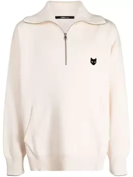 Джемпер Trace Panther с воротником на молнии ZZERO BY SONGZIO, бежевый