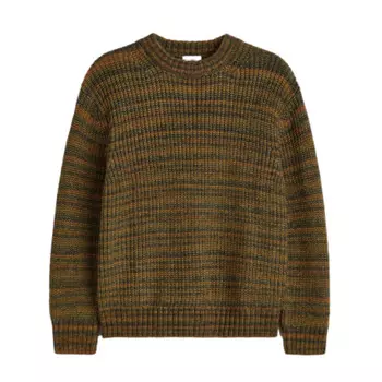 Джемпер трикотажный свободного кроя с принтом H&amp;M Relaxed Fit Rib-knit Striped, зеленый