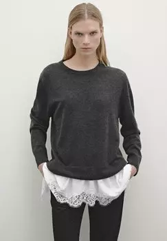 Джемпер TRIM ON THE HEM Massimo Dutti, темно-серый