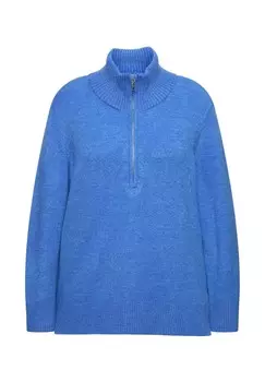 Джемпер TROYER COLLAR LONG SLEEVE Ulla Popken, темно-синий