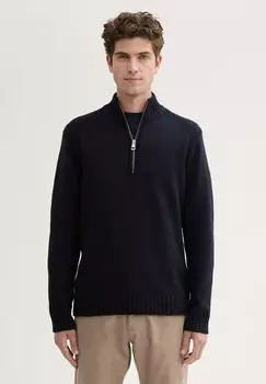 Джемпер TROYER MIT DETAILS TOM TAILOR, сине-серый