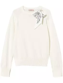 Джемпер TWINSET с шарфом, белый