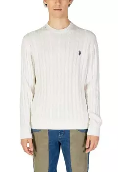 Джемпер U.S. Polo Assn. в рубчик, белый