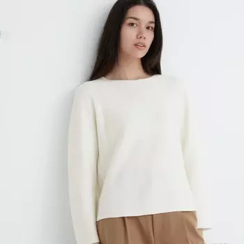 Джемпер Uniqlo Cotton, молочно-белый