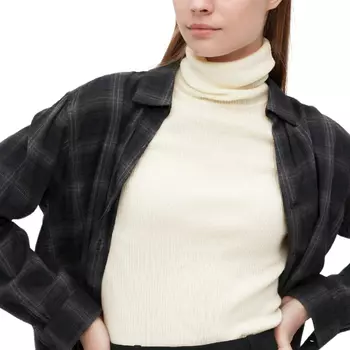 Джемпер Uniqlo Extra Fine Merino Ribbed Turtleneck, белый
