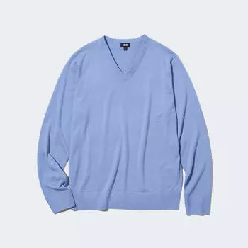 Джемпер Uniqlo Extra Fine Merino, светло-синий