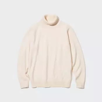 Джемпер Uniqlo мужской из шерсти ягненка, молочный