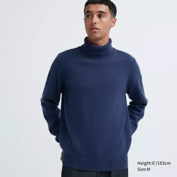 Джемпер Uniqlo мужской из шерсти ягненка, синий